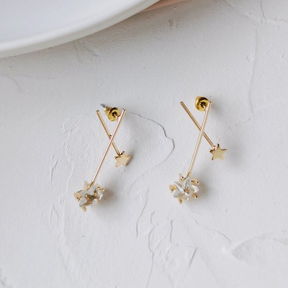 💙Sterling Silver Post Glass Cross Earrings - Picture 5 of 12